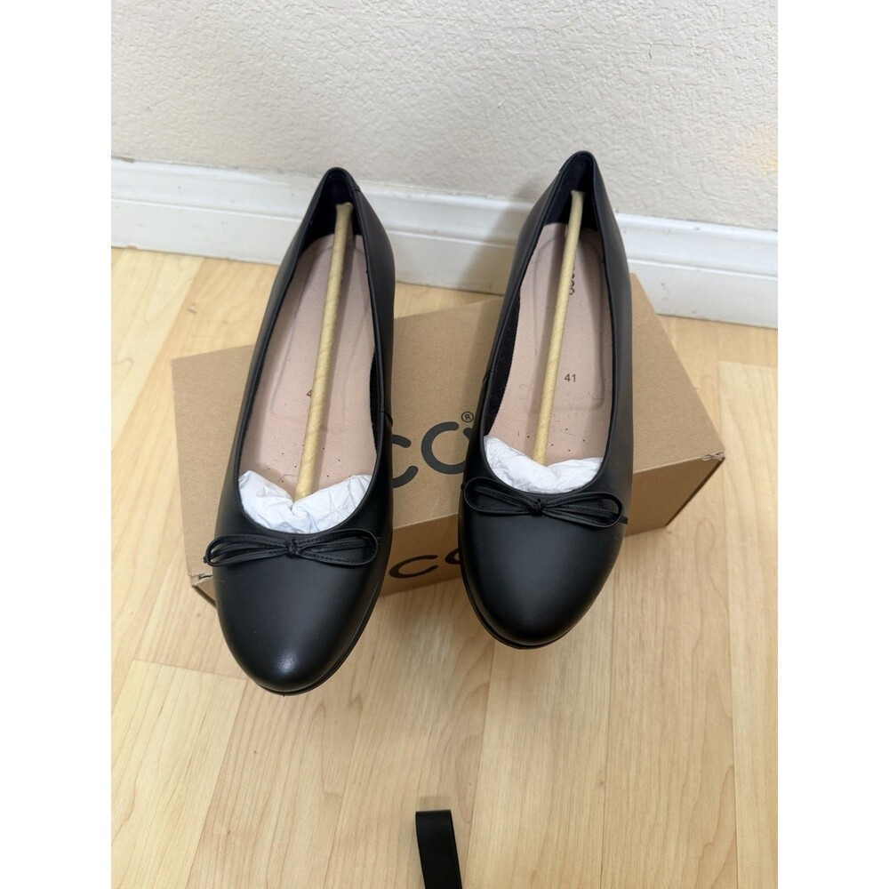Ecco Women's Touch Ballerina 2.0 Ballet Flat Size EU41 US10-10.5 Black NEW NIB